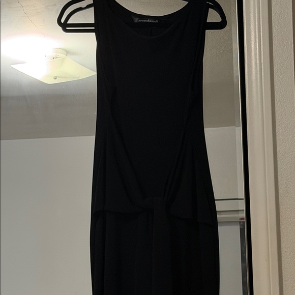 Norma Kamali Elegant party Black Sleeveless Dress with front tie wrap knot XL - Picture 4 of 4